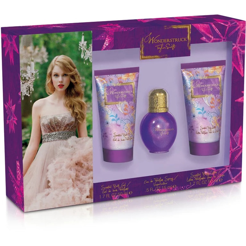 Taylor Swift Wonderstruck 3PCS Gift Set – 50ML EDP Spray + 50ML Scented Bath Gel + 50ML Scented Body Lotion (Women)