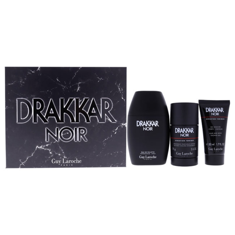 Drakkar Noir by Guy Laroche for Men – 3 Pc Gift Set 3.4 oz.