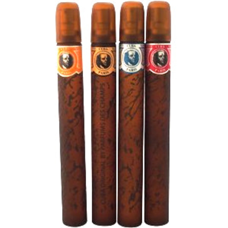 Cuba Men’s Variety Gift Set by Cuba Paris 4 Piece Gift Set: 1.17 Oz Gold + 1.17 Oz Blue + 1.17 Oz Red + 1.17 Oz Orange, All Eau De Toilette Sprays. For Men