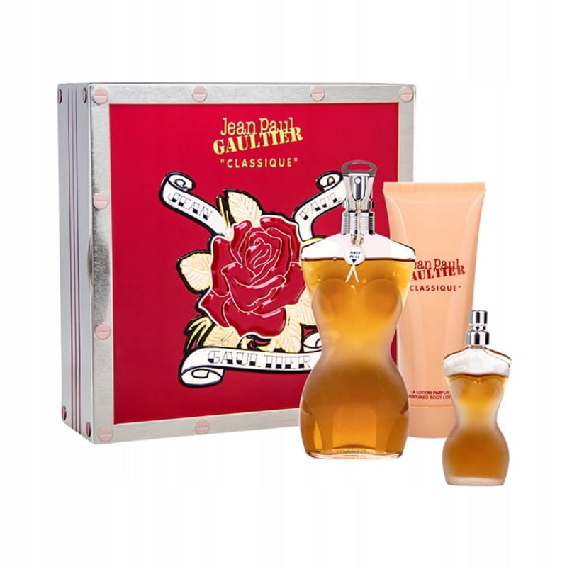 Jean Paul Gaultier JPG Classic 3PCS Gift Set – 100ML EDT Spray + 6ML EDT Spray + 75ML Perfumed Body Lotion (Women)