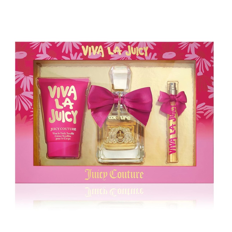 Juicy Couture Viva La Juicy Gift Set – 100ML EDP Spray + 125ML Body Creme + 10ML Mini Spray (Women)