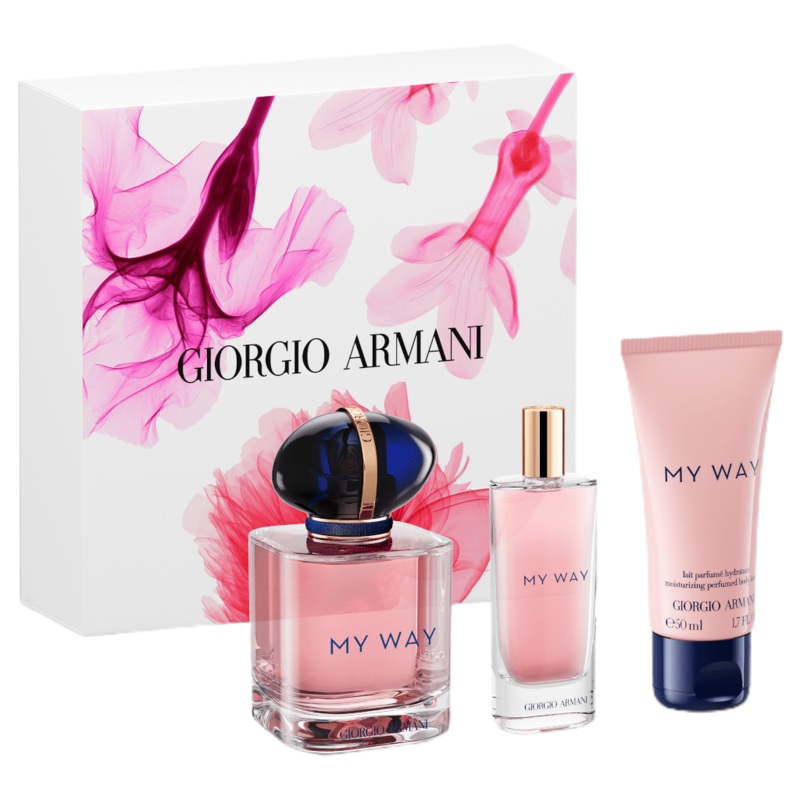 Giorgio Armani My Way 3PCS Gift Set – 50ML EDP Spray + 50ML Body Lotion + 15ML Mini Spray (Women)