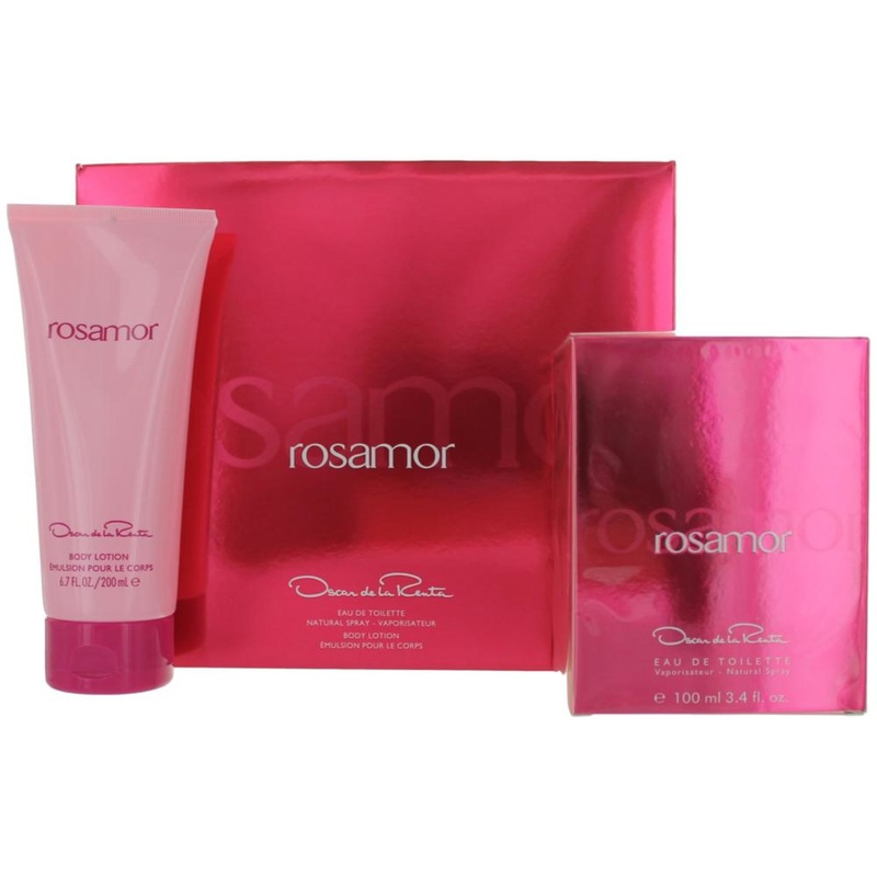 Oscar De La Renta Rosamor 2PCS Gift Set (NO BOX) – 100ML EDT Spray + 200ML Body Lotion (Women)