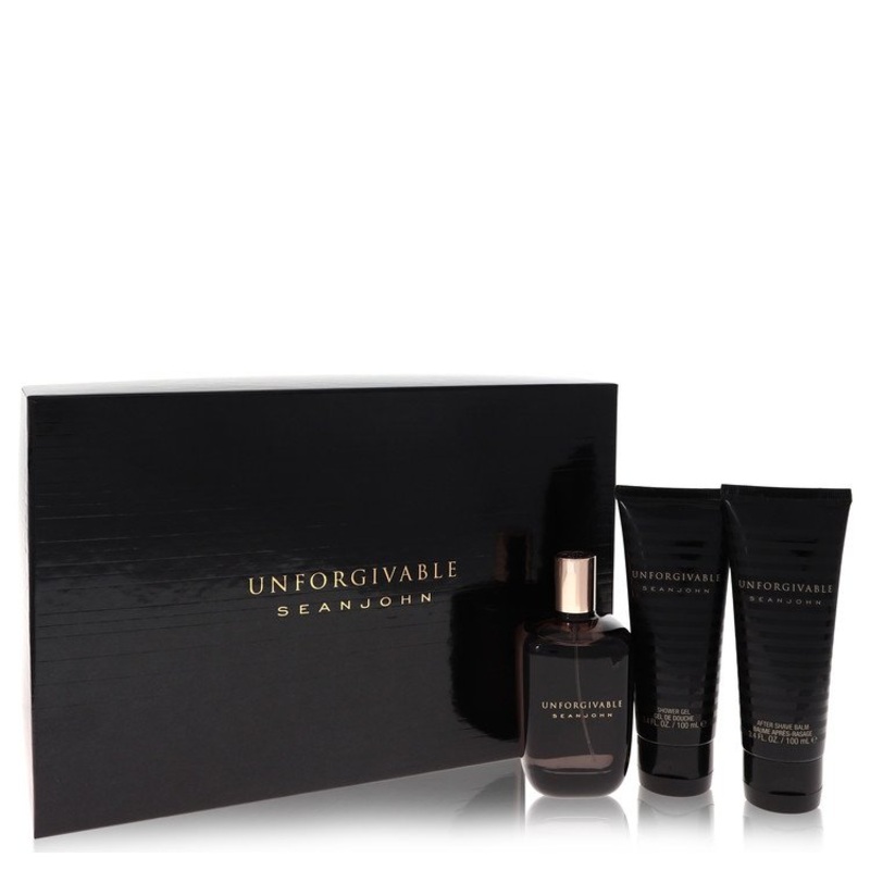 Cologne Sean John Unforgivable 3Pcset 4.2 Oz  EDT Spray / 3.4 Oz Asb / 3.4 Oz Sgel for Men