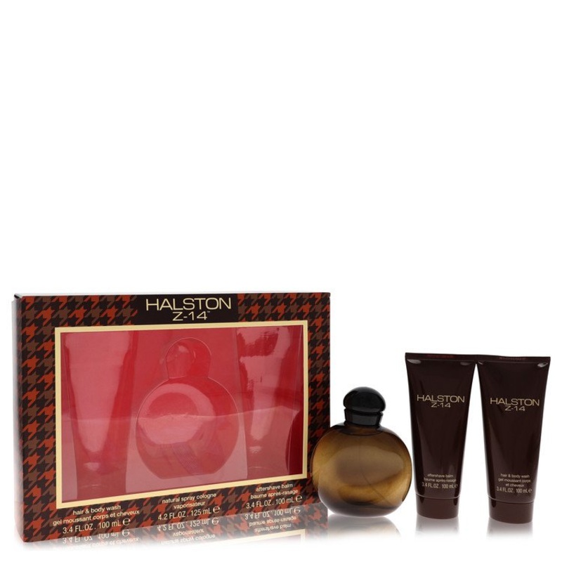 Halston Z-14 by Halston For Men Gift Set — 4.2 oz Cologne Spray + 3.4 oz After Shave Balm + 3.4 oz Hair & Body Wash