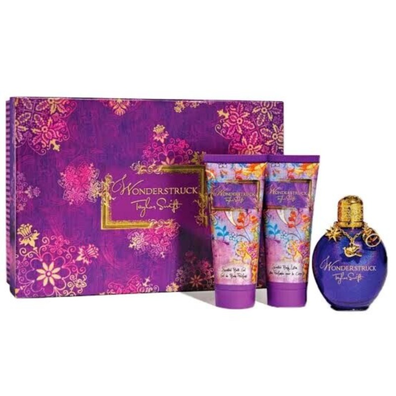 Taylor Swift Wonderstruck 3PCS Gift Set (NO BOX) – 50ML EDP Spray + 50ML Scented Body Lotion + 50ML Scented Bath Gel (Women)