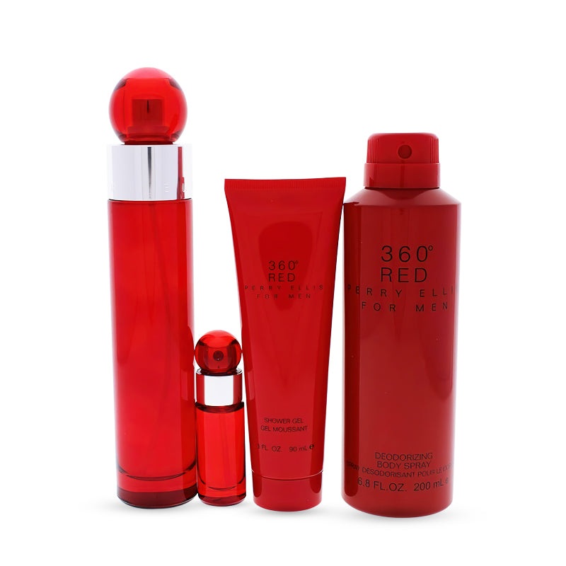 360 Red Men EDT (4 Piece Set) 3.4 oz Set
