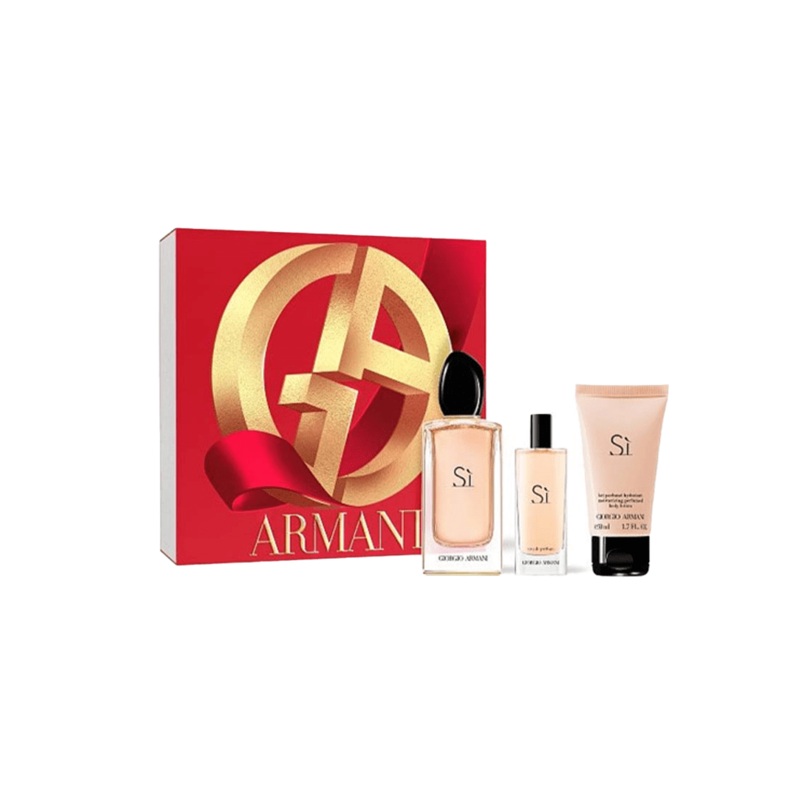 Armani Si Eau de Parfum Women’s Gift Set Spray (100ml) with Body Lotion & 15ml EDP