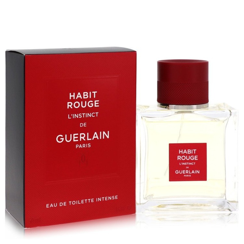 Habit Rouge L’instinct by Guerlain Eau De Toilette Intense Spray 1.6 oz for Men – Premium Designer Fragrance