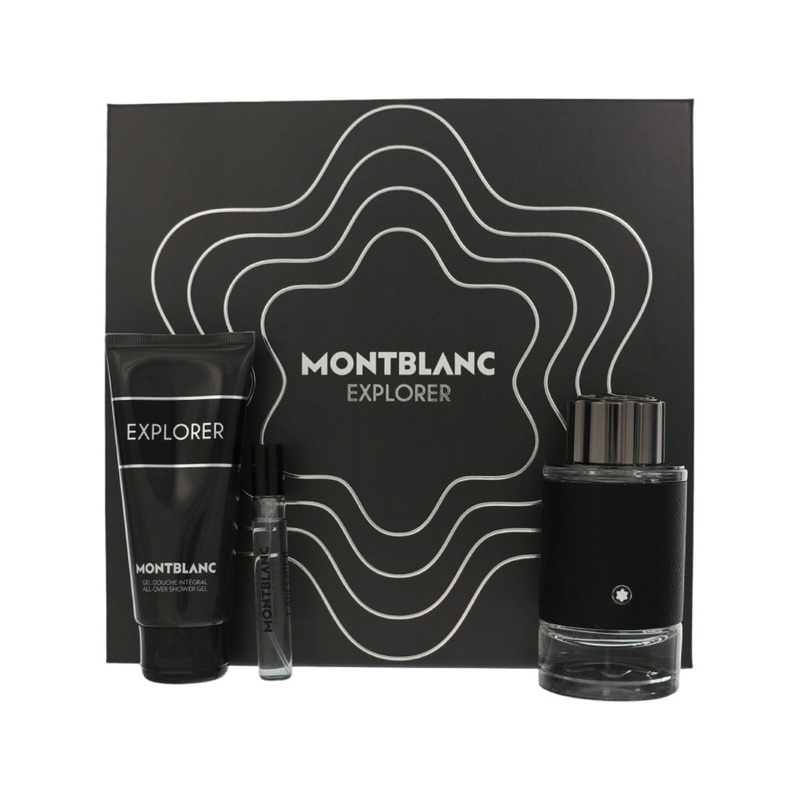 Mont Blanc Explorer By Mont Blanc Cologne 3 Piece Gift Set – 3.3 Oz Edp Spray, 0.25 Oz Edp Spray, 3.3 Oz All – Over Shower Gel For Men – Gift Set