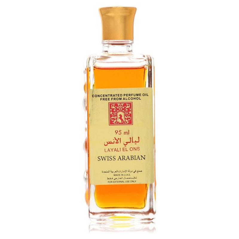 Swiss Arabian Layali El Ons by Swiss Arabian Concentrated Perfume Oil Free From Alcohol (Unboxed) 3.21 oz / 95 ml for Women